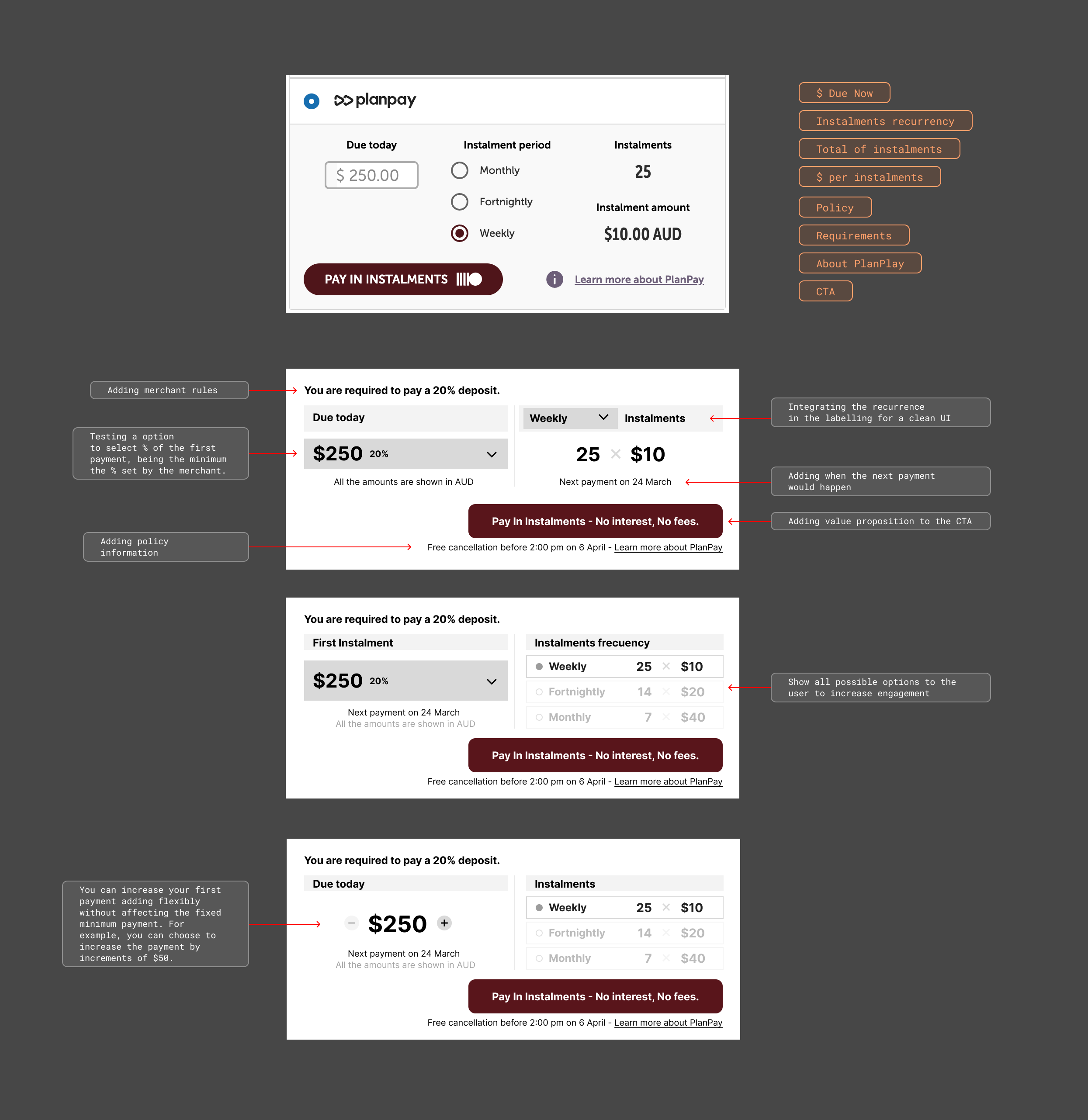 PlanPay Checkout widget - exporation